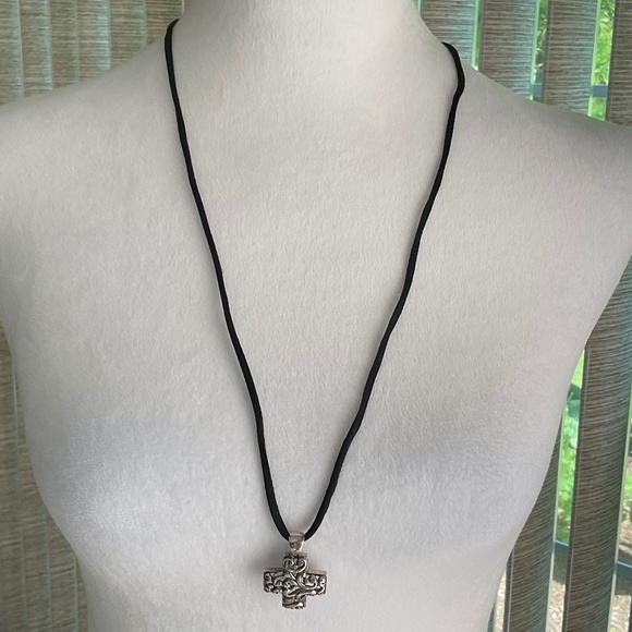 ATI 925 Sterling Silver Cross with Silk Cord - Picture 8 of 8